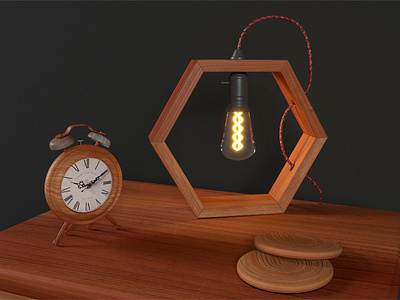 Wooden Lamp + Vray lighting & rendering 3d 3d modeling 3d rendering 3d texturing animation asset modeling branding design graphic design lamp light lighting motion graphics texture wooden lam