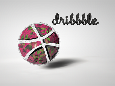 first shot. dribbble rendering 3d cinema 4d dribbble logo render rendering