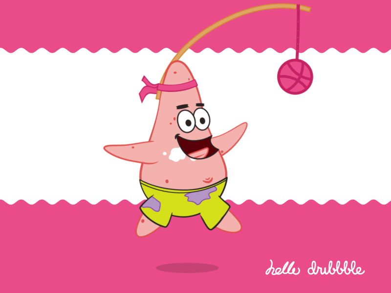 Patrick Star :) afftereffects animation character dribbble gif hello illustration loop