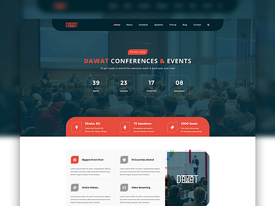 Dawat - Events & Conference Template conference corporate event creative event meeting meetup modern multipurpose event template organization psd template seminar