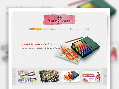 Faber-Castell Home Page Redesign art colorful colors concept faber castell home page modern pencil red redesign simple ui