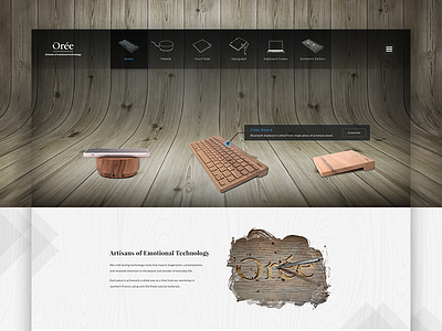 Orée Home Page Redesign artisan concept craft elegant home page keyboard minimal modern nature redesign ui wood