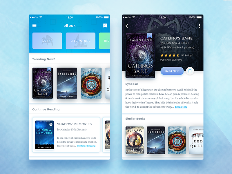 Conceptual eBook App UI by Md Ashiful Haque on Dribbble