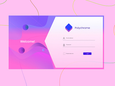 Polychrome Log In Page Design 3d animation app best blue branding colorful design graphic design illustration login logo motion graphics page purple ui ux vector website