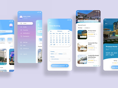 Hotels & Apartments Booking app 3d animation apartment app best blue booking branding design gradient graphic design hotel illustration logo mobile motion graphics ui ux