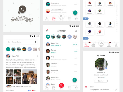 Mobile Chat Ashiapppp account chat contact group message mobiledesign status ui ux