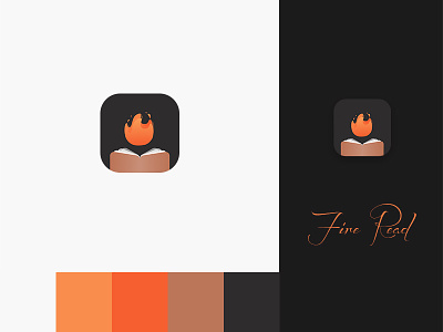 fire read app design logo ui