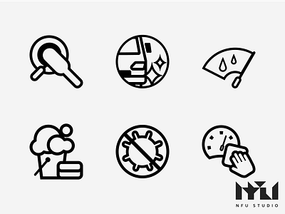 Icon set for car washing and car detailing company