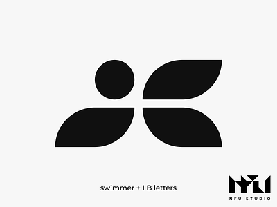 Sygnet/logo - IB sport clothing company black brand branding design graphic design illustration logo sport swim swimmer ui vector