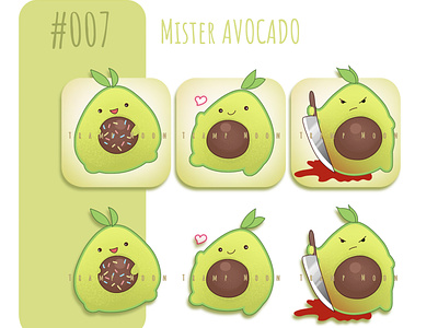 Emotes AVOCADO design graphic design illustration ui vector