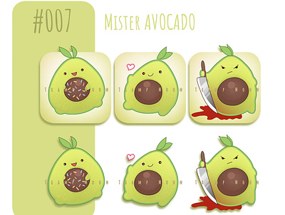 Emotes AVOCADO design graphic design illustration ui vector