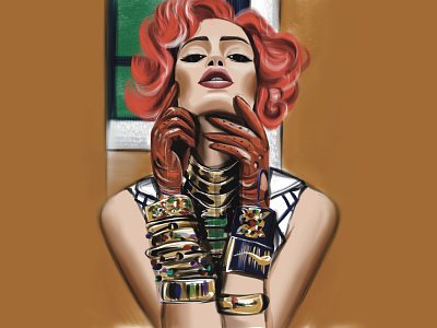 not Marilyn accessories art beauty branding create custom design digital digital art fashion girl illustration marilyn portrait redhead