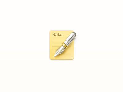 Note icon pen，note，icon，paper，yellow，metal
