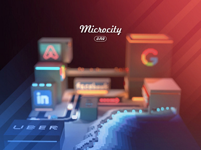 Microcity-one city design illustration pixel shot