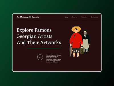 "Art Museum Of Georgia" Website Landing Page Concept app branding design illustration logo ui ux vector