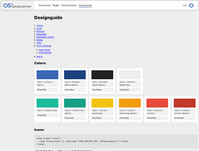 OS2datascanner Designguide component component library design designguide styleguide typography web