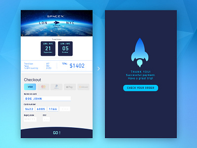 Credit Card CheckOut app chekout credit card dailyui design form rocket trip ui
