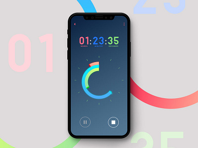 Design d'un minuteur app challenge chronometre colors countdown timer daily design minuteur temps ui