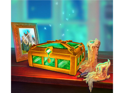 Malachite casket 2d art game art illustration zoom scene