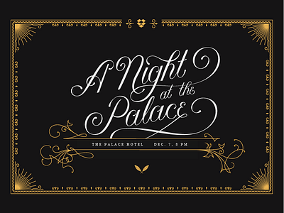 A Night at the Palace dropbox illustration lettering