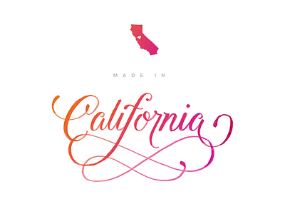 Made in California lettering