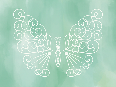 soft butterfly butterfly illustration line ornate swashes vector watercolor