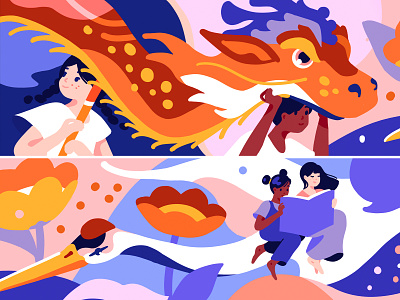 Asian Art Museum — "Together, Let's Be" Mural asian art museum bubbles characters chinatown crane dragon installation interactive japantown koi koi fish mural museum san francisco