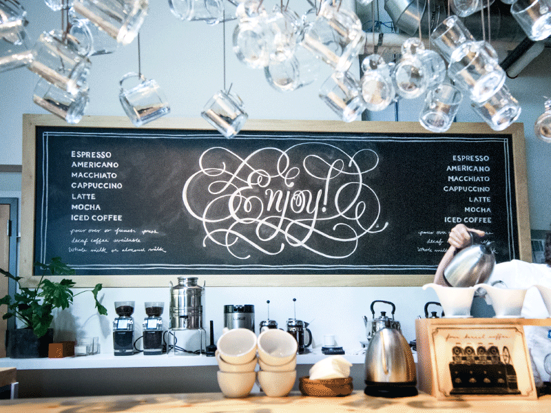 Chalklapse chalk chalkboard coffee lettering menu script