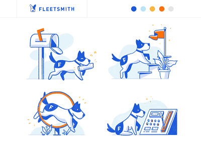 Fleetsmith Identity & Illos · 01 dog getting started identity illustration information security puppy