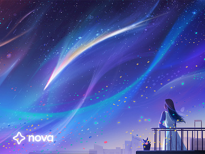 Stargazing (Nova / Airbnb 02) advertising airbnb character illustration stars