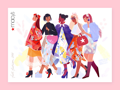 Macy's — Fall Fashion 2018 characters fall fashion girlsquad illustration macys print retail