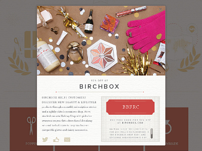 Holiday gifts close-up product feature web design