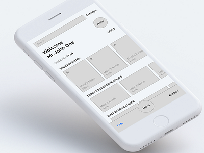 Cafe App - Main Page app cafe concept design home page interaction sketch user experience ux wireframe