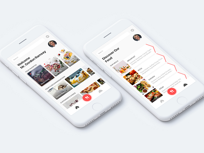 Home and Discover app cafe concept design gordon ramsay home page interaction sketch user experience ux wireframe