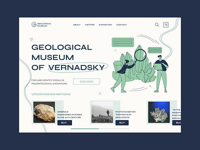 Website version for Geological museum of Vernadsky design geology landing page museum typography website