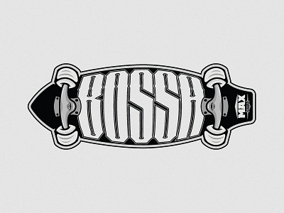 MAX BOSSA Logo brand design identity logo logotype shadyau skate skateboard type typo wbd wheels
