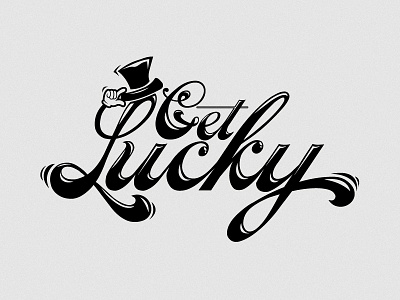 Get Lucky Logo design get hat identity logo logotype lucky shadyau treatment type typo wbd
