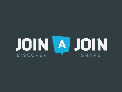 Join A Join 2 blue brand branding deals design discover identity join logo logotype share type typo typography