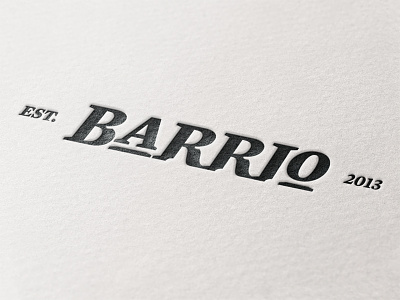 BARRIO Logotype barrio branding est identity logo logotype mockup print treatment type wbd