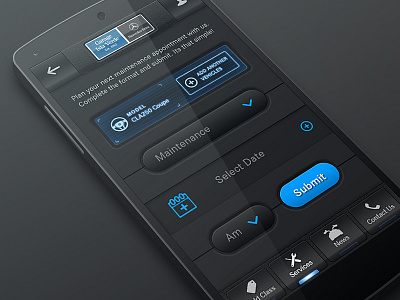 GIV App Serv Request app car dropdown mercedes mercedes benz mobile owner service ui ux