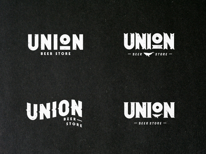 Union Beer Store typetreatment type typography whale brand mark design logotype store beer logo union
