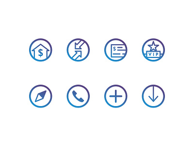 BankUnited Icon Set design flat glyphs iconography icons illustration set symbols