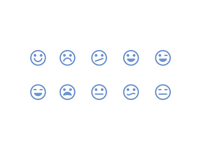 Type 2 Emoticons design emoticons emotions flat glyphs iconography icons reactions set symbols