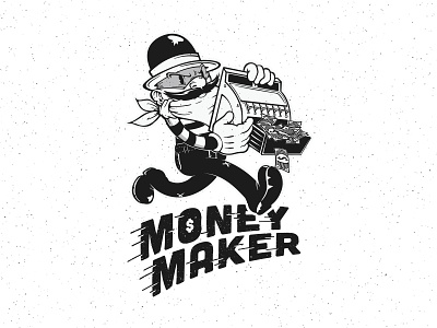 Money Maker character design illustration typography