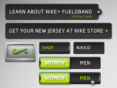 NIKE (+) - Proposal UI web design ui ux ui design buttons nav photoshop nike plus