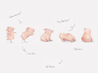 Happy pig year！ card cute illustration pig