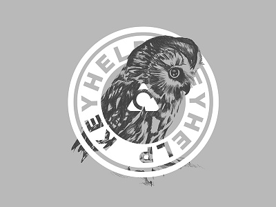 KEYHELP draw handdraw help key keyhelp owl paintings print