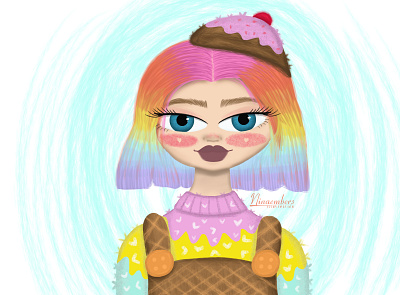 Rainbow Girl design graphic design illustration