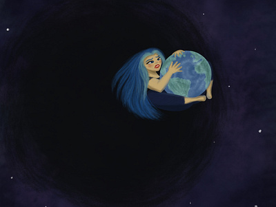 Black hole black black hole earth girl illustration space swallowing