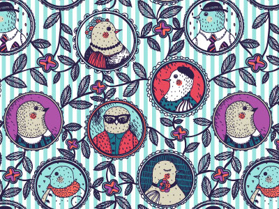 Funny Portraits illustration pattern pattern design textile pattern vector